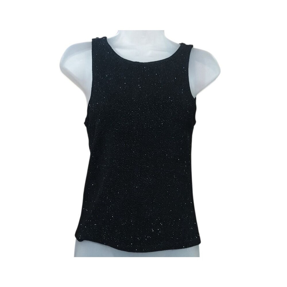 Gilberto Vintage Black or Green Sparkle Tank Top Size S